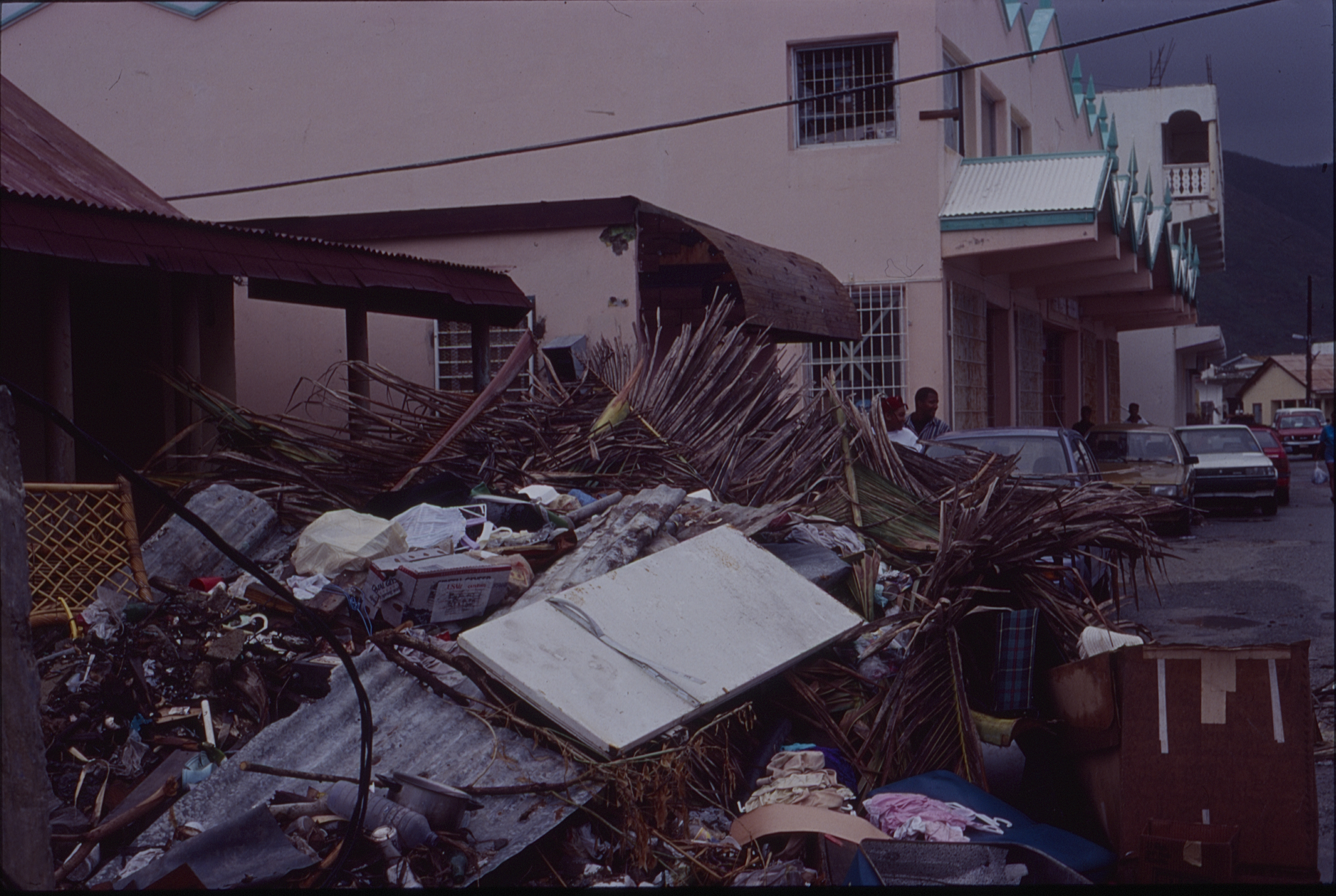 A photo of destruction after Hurricane during cleaning day in Marigot.